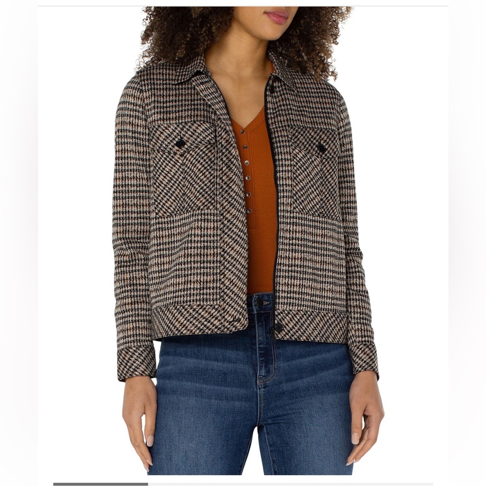Liverpool Black and Brown Houndstooth Blazer